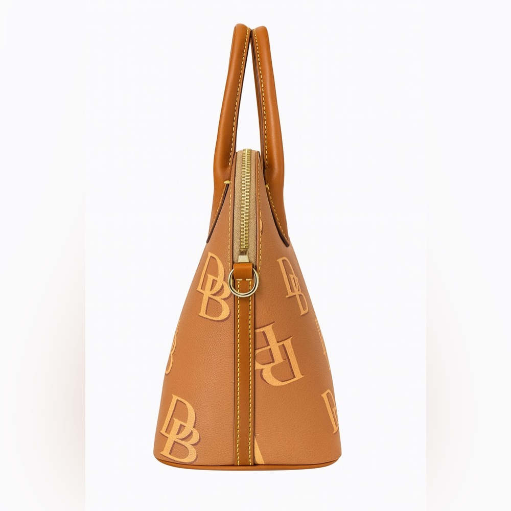 👜 Dooney & Bourke Monogram Large Domed Satchel – Saddle - Picture 4 of 5
